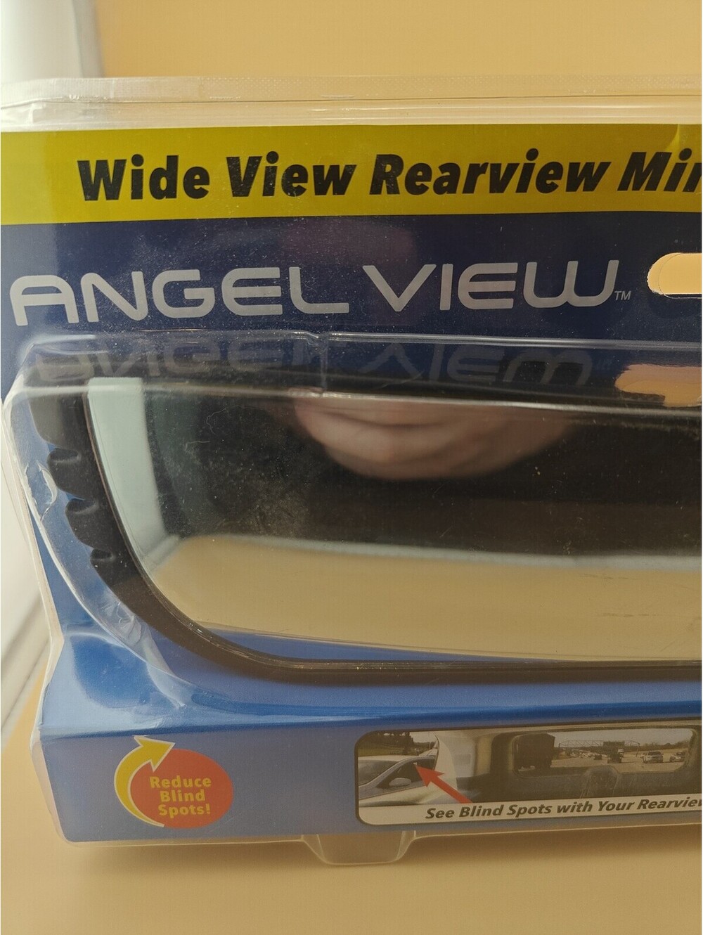 Angel View As Seen on TV 12in Wide-Angle Clip-On Rearview Mirror Car SUV - Picture 2 of 4